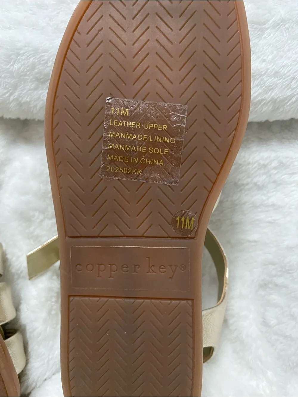 Copper Key Girls Metallic Gold Strappy Sandals